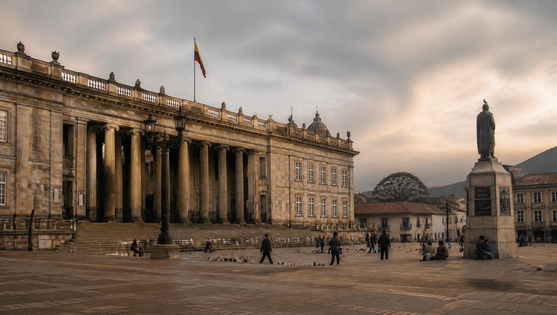 Capitolio Nacional y Plaza de Bolívar en Bogotá, sede de las instituciones colombianas
